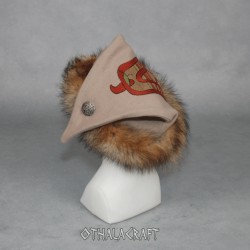 Triangle hat for Viking with embroidery