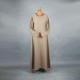 Beige dress with woolen braid