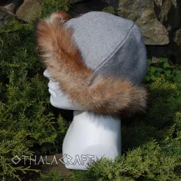 Viking Woolen hat with fur, Slavic hat, Medieval, Larp, Fantasy, Wikinger, SCA.