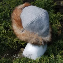 Viking Woolen hat with fur, Slavic hat, Medieval, Larp, Fantasy, Wikinger, SCA.