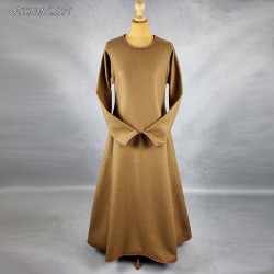 Brown woolen dress with tablet braid - Viking dress