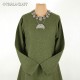 Green woolen Viking dress - herring bone / SHORTER VERSION