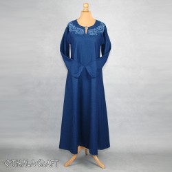 Dark blue Viking woolen dress with embroidery