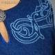 Dark blue Viking woolen dress with embroidery