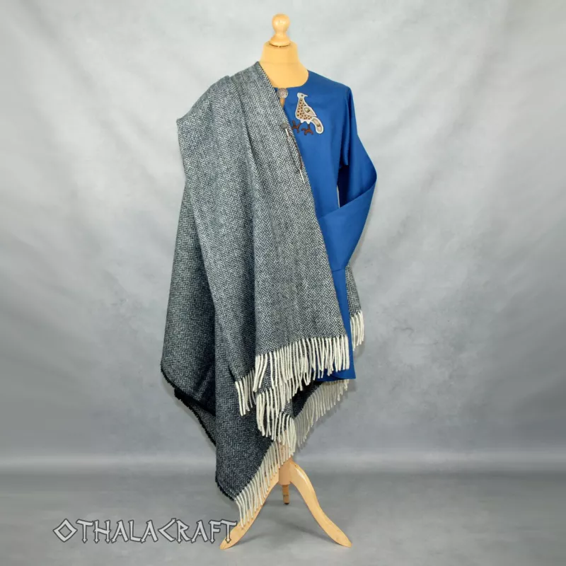 Dark blue Viking cape - herring bone