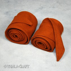 Leg wraps for Viking - tabby pattern in rusty orange