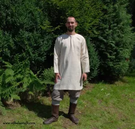 Viking simple linen tunic, early medieval - ivory.