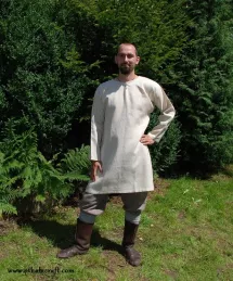 Viking simple linen tunic, early medieval - ivory.