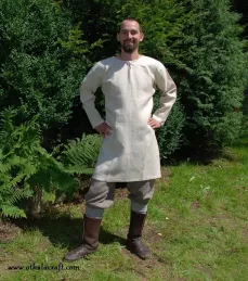 Viking simple linen tunic, early medieval - ivory.