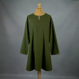 Woolen Viking tunic in herring bone pattern - green.