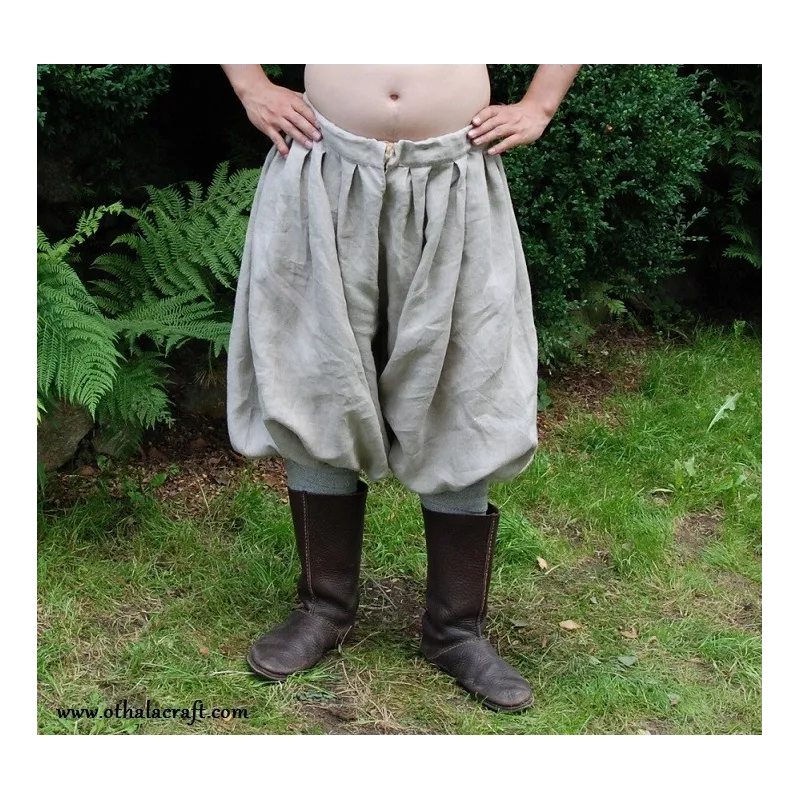 Rus Viking trousers made from linen in natural color, 100% linen.