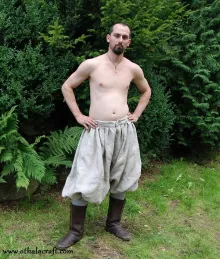 Viking trousers from natural linen