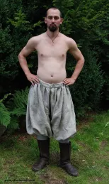 Viking trousers from natural linen