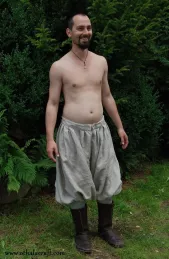 Viking trousers from natural linen