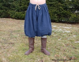Kurze Wikingerhose aus Leinen – dunkelblau
