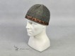 Woolen hat in diamond pattern decorated with silk