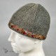 Woolen hat in diamond pattern decorated with silk