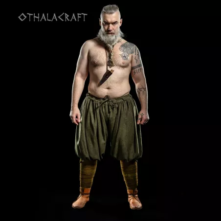 Woolen olive green viking pants