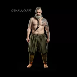 Viking trousers – olive green herring bone.