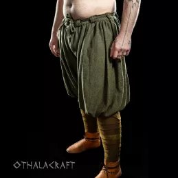 Viking trousers – olive green herring bone.