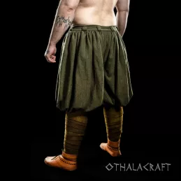 Viking trousers – olive green herring bone.