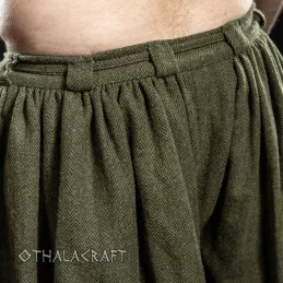 Viking trousers – olive green herring bone.