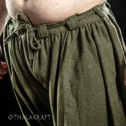 Viking trousers – olive green herring bone.