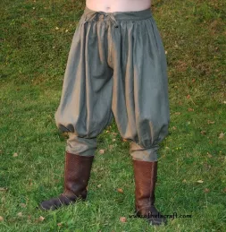 Rus Viking trousers made from khaki linen (100%).