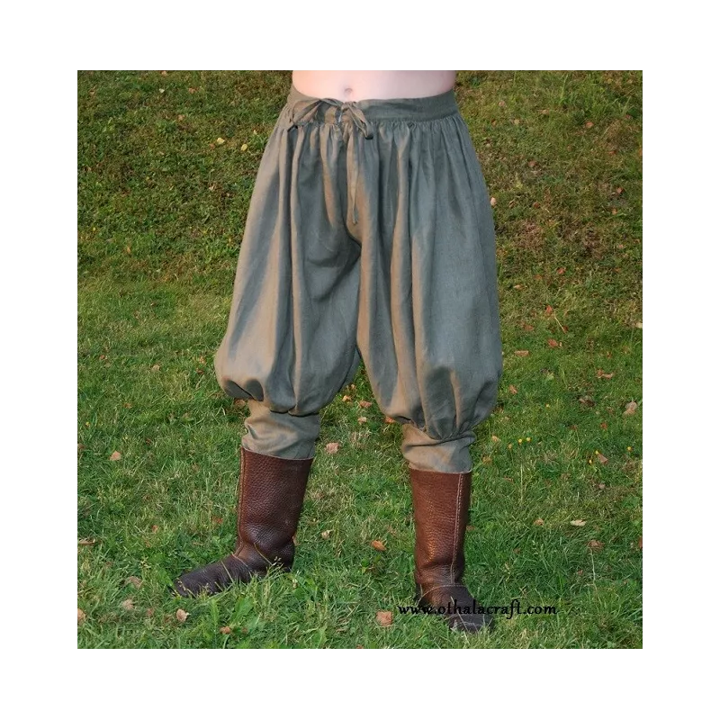 Rus Viking trousers made from khaki linen (100%).