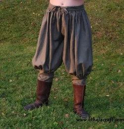 Viking trousers from linen - khaki.