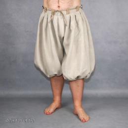 Haithabu trousers, viking pants, natural linen/beige