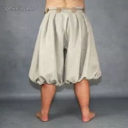 Haithabu trousers, viking pants – natural linen/beige.