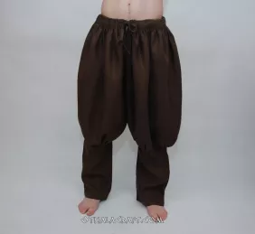 Viking trousers made from brown linen.