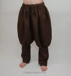 Viking trousers from linen - brown linen.