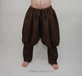 Viking trousers from linen - brown linen.