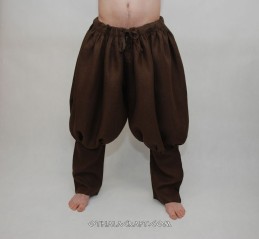 Wikingerhose aus Leinen – braunes Leinen.