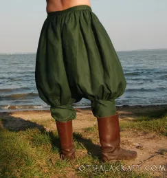 Viking trousers from linen - dark green