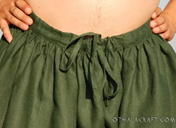 Short Viking trousers from linen - dark green