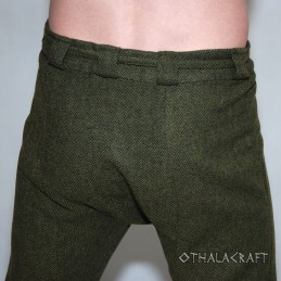 Thorsberg-Hose aus Wolle, grünes Fischgrätmuster