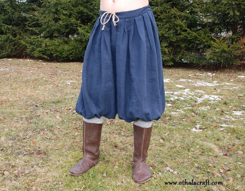 Blue Linen Viking Age Pants 