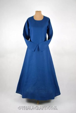 Dunkelblaues Wikinger-Leinenkleid