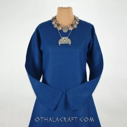 Dunkelblaues Wikinger-Leinenkleid