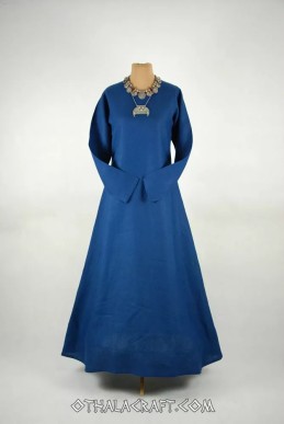 Dunkelblaues Wikinger-Leinenkleid