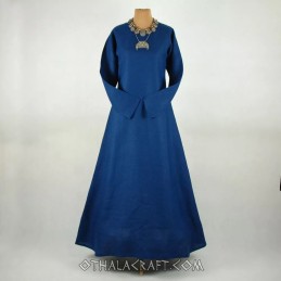 Dunkelblaues Wikinger-Leinenkleid