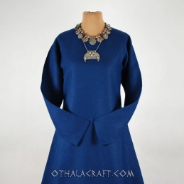 Dunkelblaues Wikinger-Leinenkleid