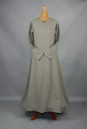 Light green woolen Viking dress - herring bone