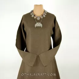 Brown linen Viking dress, early medieval.