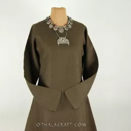 Brown linen Viking dress, early medieval.