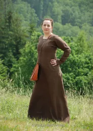 Brown linen Viking dress, early medieval.