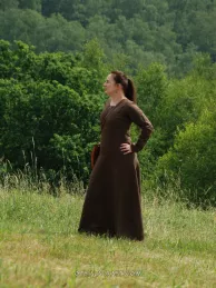 Brown linen Viking dress, early medieval.